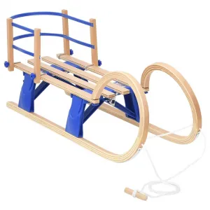 vidaXL Skladacie sánky s operadlom 110 cm preglejka