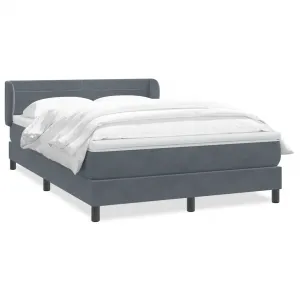 vidaXL Posteľný rám boxspring s matracom tmavosivý 140x220 cm zamat