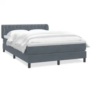 vidaXL Posteľný rám boxspring s matracom tmavosivý 140x220 cm zamat