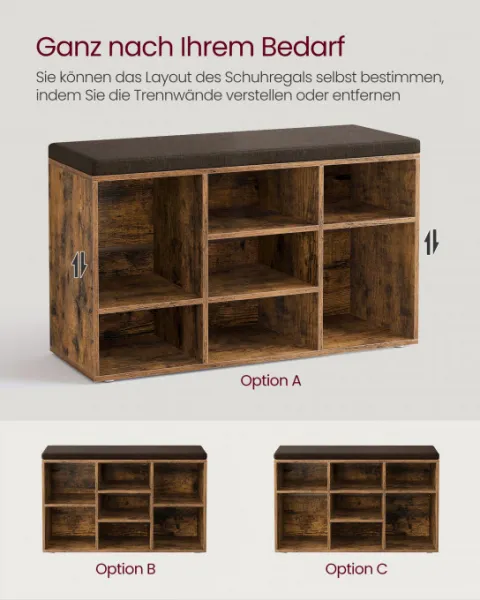 SONGMICS Botník Vasagle Endersen 78,5 cm hnědý/černý