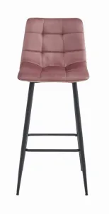 Barová stolička ARCETO - tmavoružový zamat / čierne nohy x 2 9401 71 00 00