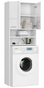 Ak furniture Kúpeľňová skrinka nad práčku Fín biela lesk