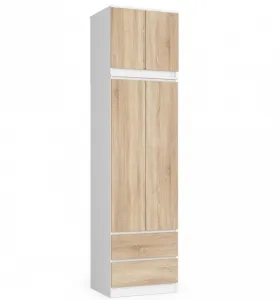 Ak furniture Nadstavec na skriňu Star 60 cm dub sonoma/biela matná