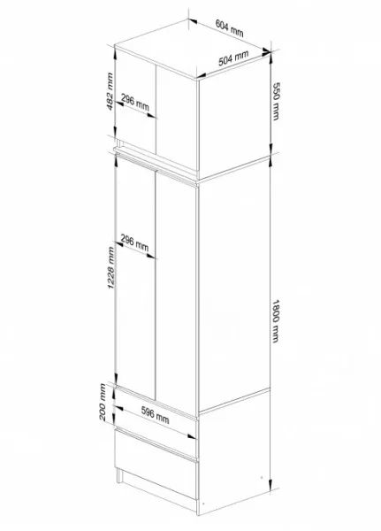 Ak furniture Šatník s nadstavcom STAR 234 cm