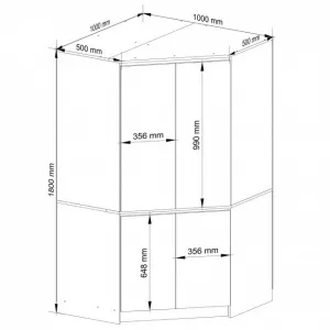 Ak furniture Rohová šatní skříň CLP 100 cm 4D dub craft