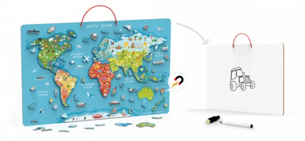 Magnetická tabuľa 2v1 Viga 44508 mapa sveta