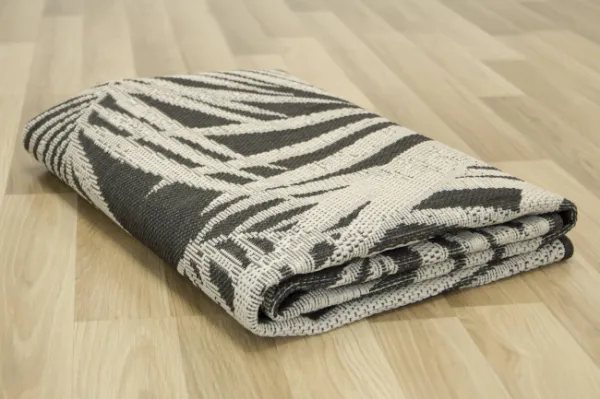 Koberec šnúrkový  Lejda 12506/591 Palmové lístie, antracitový