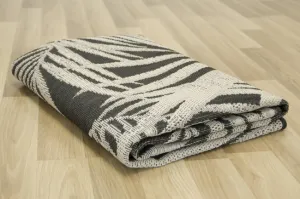 Koberec šnúrkový  Lejda 12506/591 Palmové lístie, antracitový