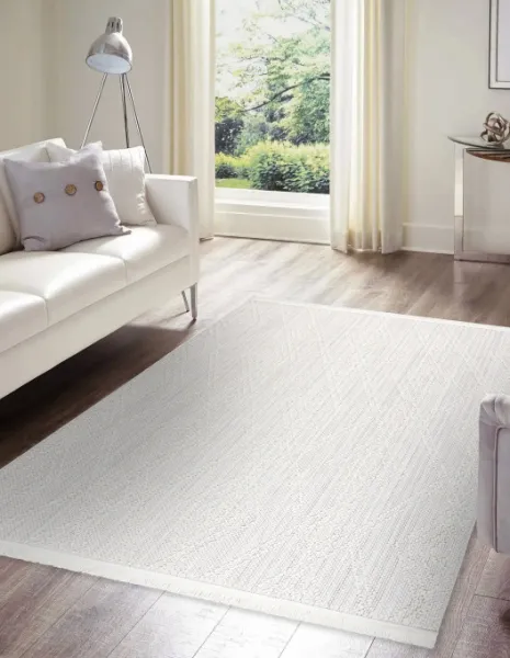 Koberec NANO EN14A Romby biely