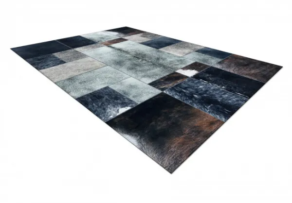 Koberec PATCHWORK 21719 čierny- imitácia kože krava