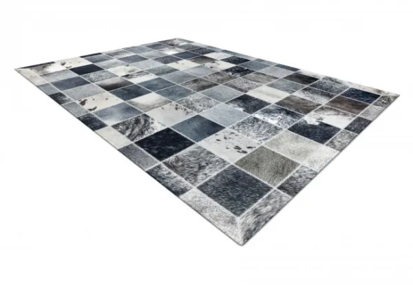 Koberec PATCHWORK 21716 sivý - imitácia kože krava