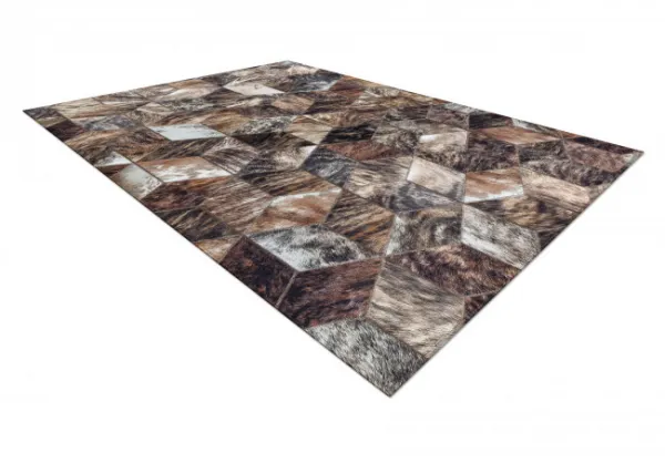 Koberec PATCHWORK 21715 hnedý - imitácia kože krava
