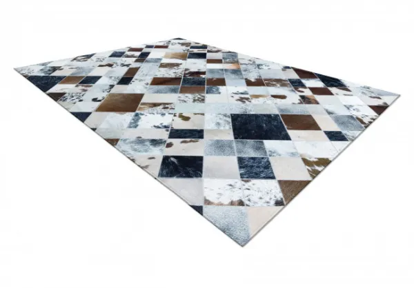 Koberec PATCHWORK 21720 béžový/hnedý - imitácia kože krava, romby
