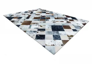 Koberec PATCHWORK 21720 béžový/hnedý - imitácia kože krava, romby