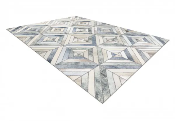 Koberec PATCHWORK 21721 béžový/sivý - imitácia kože krava, geometrický