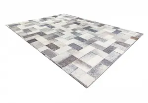 Koberec PATCHWORK 21723 sivý - imitácia kože krava, deski