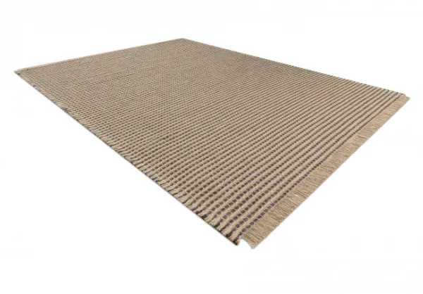 Koberec JUTE 3652 so strapcami čierny / béžový