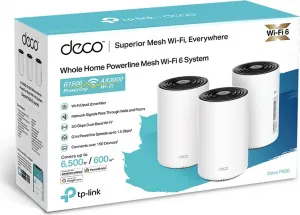 TP-Link Deco PX50(3-pack) WiFi6 Powerline Mesh (AX3000,2,4GHz/5GHz,3xGbELAN/WAN)
