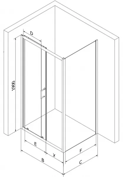 MEXEN/S - APIA sprchovací kút 90x70, transparent, chróm 840-090-070-01-00