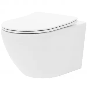 PRIM předstěnový instalační systém s chromovým tlačítkem 20/0041 + WC REA Carlo Flat Mini Rimlesss + SEDADLO PRIM_20/0026 41 CF1