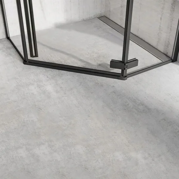 REA/S - Sprchovací kút DIAMOND 90x90, matná čierna s čiernou sprchovou vaničkou Diamond KPL-15622