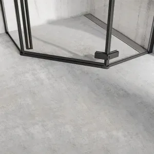 REA/S - Sprchovací kút DIAMOND 90x90, matná čierna s čiernou sprchovou vaničkou Diamond KPL-15622