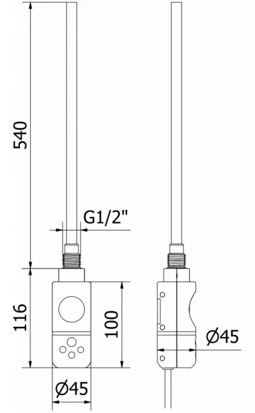 MEXEN/S - Urán radiátor + vykurovacia tyč 800 x 600 mm, 600 W, biela W105-0800-600-2600-20