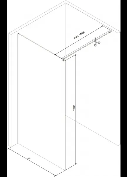 MEXEN/S - KIOTO Sprchová zástena WALK-IN 80 x 200, grafit 8 mm, biela 800-080-101-20-40