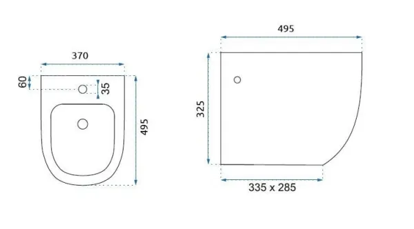 REA/S - SET závesné WC Carlo Flat Mini Rimless + Bidet Carlo Mini REA-C2760 + REA-C2276