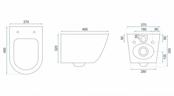 REA/S - SET závesné WC Carlo Flat Mini Rimless + Bidet Carlo Mini REA-C2760 + REA-C2276