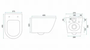 REA/S - SET závesné WC Carlo Flat Mini Rimless + Bidet Carlo Mini REA-C2760 + REA-C2276