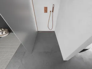 MEXEN/S - Kioto L Sprchová zástena WALK-IN 120 x 200, dekor, meď kartáčovaná 800-120-103-65-30