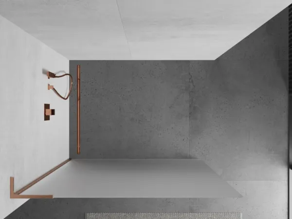 MEXEN/S - Kioto L Sprchová zástena WALK-IN 120 x 200, dekor, meď kartáčovaná 800-120-103-65-30