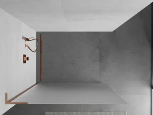MEXEN/S - Kioto L Sprchová zástena WALK-IN 120 x 200, dekor, meď kartáčovaná 800-120-103-65-30