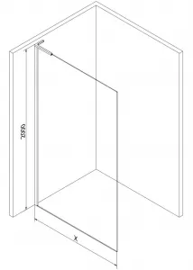 MEXEN/S - Kioto L Sprchová zástena WALK-IN 70 x 200, grafit, chróm 800-070-103-01-40