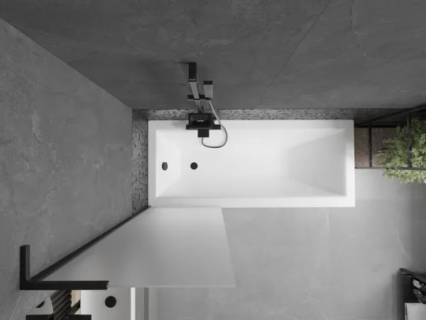 MEXEN/S - Next L vaňová zástena FIX 60 x 150, dekor, čierna 895-060-000-03-30-70