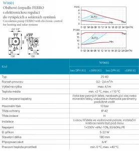 Novaservis - Obehové elektronické čerpadlo Ferro 25-40/180mm W0601