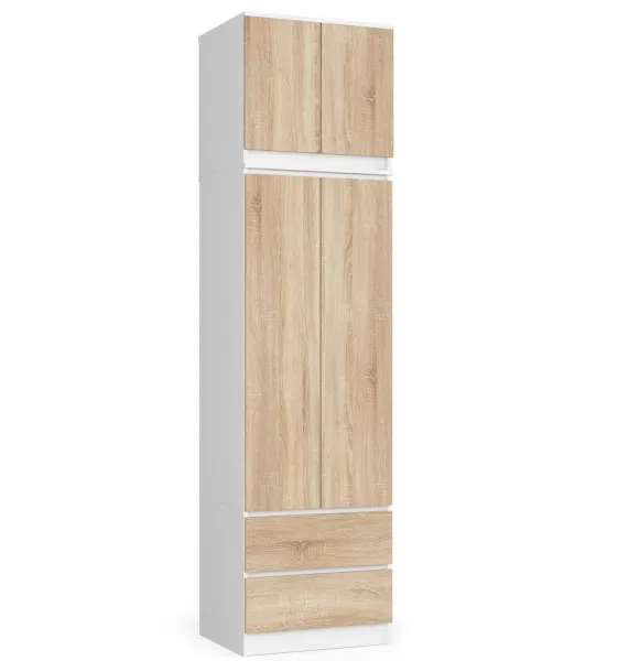 Ak furniture Nadstavec na skriňu Star 60 cm dub sonoma/biela matná