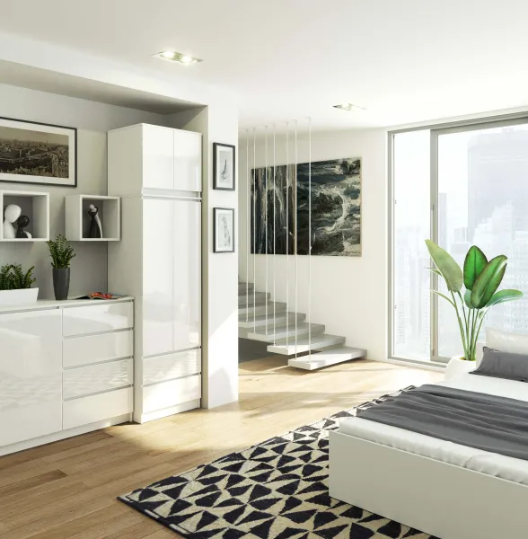Ak furniture Šatníková skriňa s nástavcom STAR VX 60 cm biela