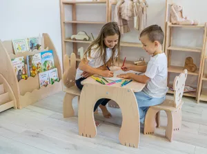 Woodisio Polica na knihy VLNKA Farba: Prírodné drevo