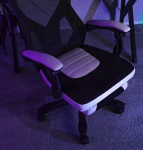 JAKS Herná stolička čierno biela látka Bing