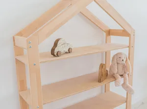 Woodisio Detská polička DOMČEK Farba: Prírodné drevo, Variant: Mini