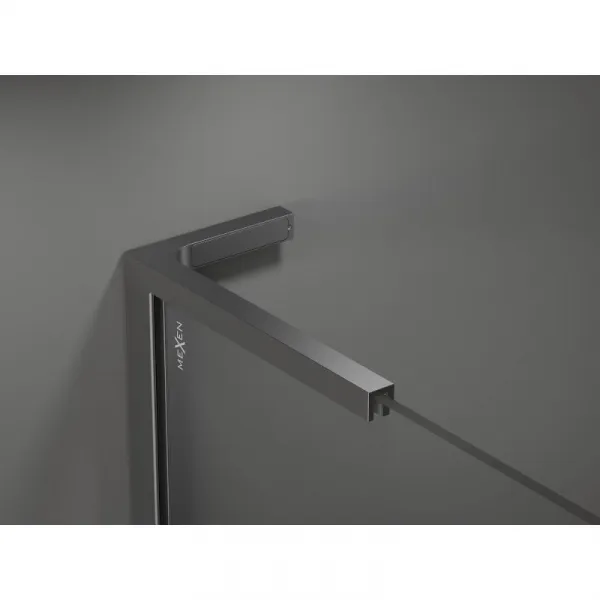 MEXEN/S - Velar L sprchovací kút, posuvné dvere 100 x 100, grafit, grafit metal 871-100-100-43-95