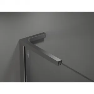 MEXEN/S - Velar L sprchovací kút, posuvné dvere 100 x 100, grafit, grafit metal 871-100-100-43-95