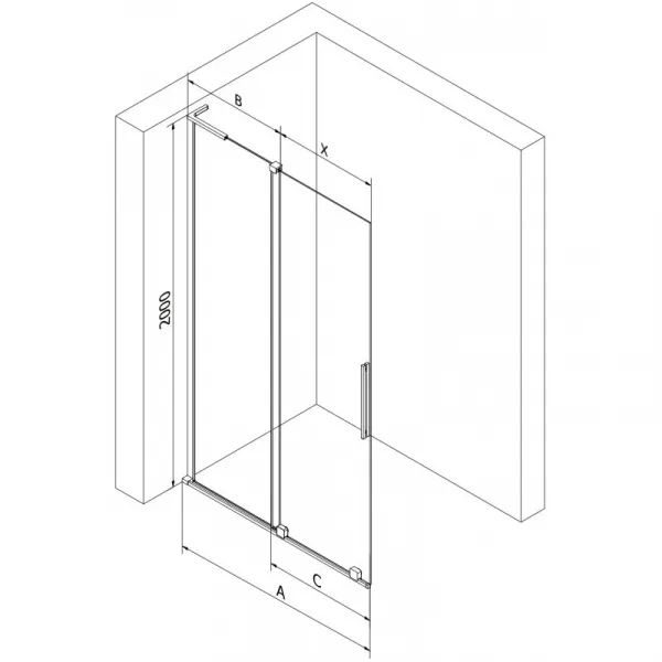 MEXEN/S - Velar L Sprchová zástena posuvná Walk-in 90 x 200, grafit 8 mm, chróm 871-090-003-43-01
