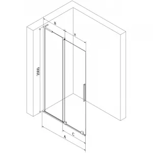MEXEN/S - Velar L Sprchová zástena posuvná Walk-in 90 x 200, grafit 8 mm, chróm 871-090-003-43-01
