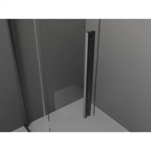 MEXEN/S - Velar Sprchová zástena posuvná Walk-in 85 x 200, grafit 8 mm, grafit kartáčovaná 871-085-000-43-66