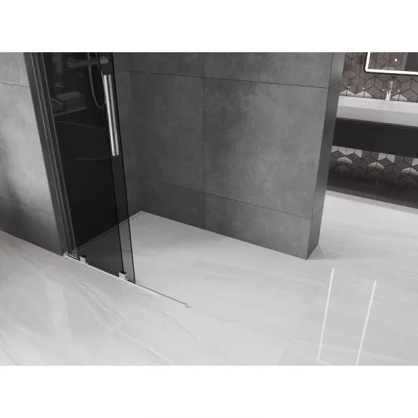 MEXEN/S - Velar L Sprchová zástena posuvná Walk-in 90 x 200, grafit 8 mm, chróm 871-090-003-43-01