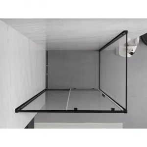 MEXEN/S - Exo sprchovací kút, posuvné dvere 155 x 70, transparent, čierna 8151-155-070-70-00