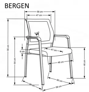 HALMAR Konferenčná stolička BERGEN čierna